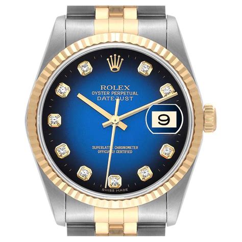 rolex day-datejust 16233 presidebt blue dial